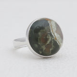 Natural Rainforest Jasper Silver Rings