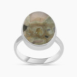Natural Rainforest Jasper Silver Rings