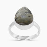 Natural Rainforest Jasper Silver Rings