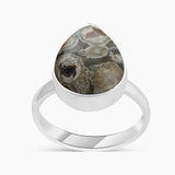 Natural Rainforest Jasper Silver Rings