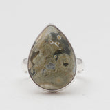 Natural Rainforest Jasper Silver Rings