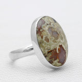Natural Rainforest Jasper Silver Rings