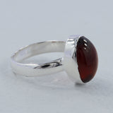 Hessonite (Gomed) Silver Fine Ring