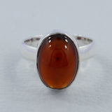 Hessonite (Gomed) Silver Fine Ring