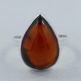 Hessonite (Gomed) Silver Fine Ring