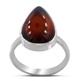 Hessonite (Gomed) Silver Fine Ring