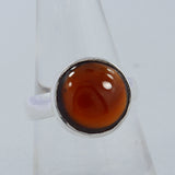 Hessonite (Gomed) Silver Fine Ring