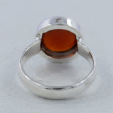 Hessonite (Gomed) Silver Fine Ring