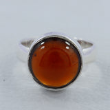 Hessonite (Gomed) Silver Fine Ring