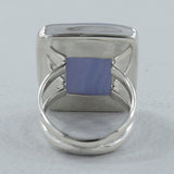 Blue Lace Agate Gemstone Silver Ring