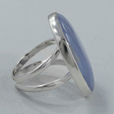 Blue Lace Agate Gemstone Silver Ring