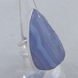 Blue Lace Agate Gemstone Silver Ring