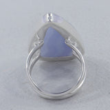 Blue Lace Agate Gemstone Silver Ring