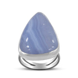 Blue Lace Agate Gemstone Silver Ring