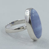 Blue Lace Agate Silver Ring