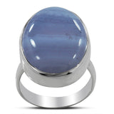 Blue Lace Agate Silver Ring