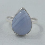 Blue Lace Agate Silver Ring