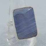 Blue Lace Agate Silver Ring