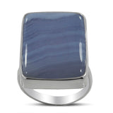 Blue Lace Agate Silver Ring