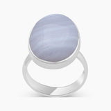 Blue Lace Agate Silver Rings