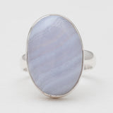 Blue Lace Agate Silver Rings
