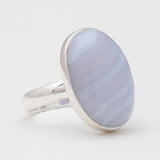 Blue Lace Agate Silver Rings
