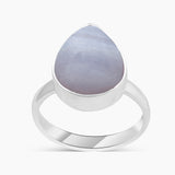 Blue Lace Agate Silver Rings