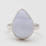 Blue Lace Agate Silver Rings