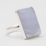 Blue Lace Agate Silver Rings