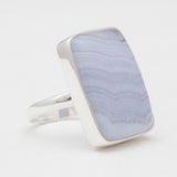Blue Lace Agate Silver Rings