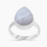 Blue Lace Agate Silver Rings