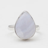 Blue Lace Agate Silver Rings