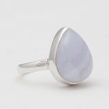 Blue Lace Agate Silver Rings