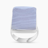 Blue Lace Agate Silver Rings