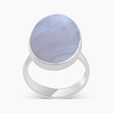 Blue Lace Agate Silver Rings