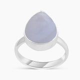 Blue Lace Agate Silver Rings