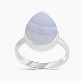 Blue Lace Agate Silver Rings