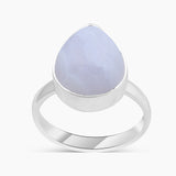Blue Lace Agate Silver Rings