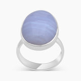 Blue Lace Agate Silver Rings