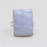 Blue Lace Agate Silver Rings