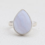 Blue Lace Agate Silver Rings