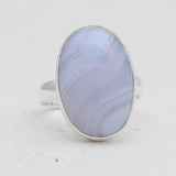 Blue Lace Agate Silver Rings