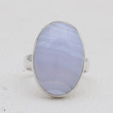 Blue Lace Agate Silver Rings