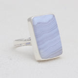Blue Lace Agate Silver Rings