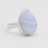 Blue Lace Agate Silver Rings