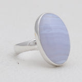 Blue Lace Agate Silver Rings