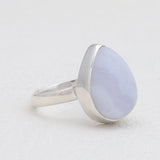 Blue Lace Agate Silver Rings