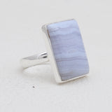 Blue Lace Agate Silver Rings