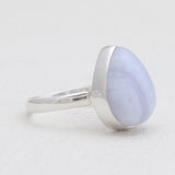 Blue Lace Agate Silver Rings