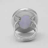 Blue Lace Agate Gemstone Silver Rings